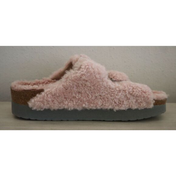 Papillio Birkenstock WMN 42 US 11 Pink Arizona Big Buckle Shearling Sandal - Picture 12 of 13
